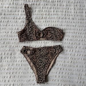 LA Hearts by PacSun Leopard Animal Print O-Ring High Waisted Bikini Set XS - S
